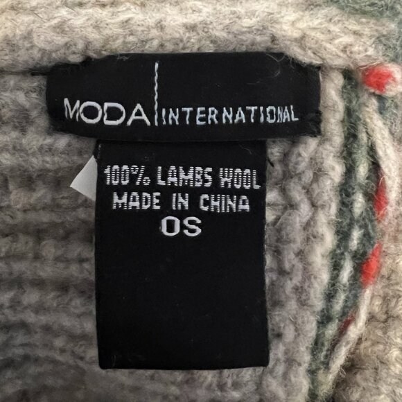 Moda International Vintage 100% Lambswool Hat Beanie Winter Christmas Red Women - Picture 2 of 6